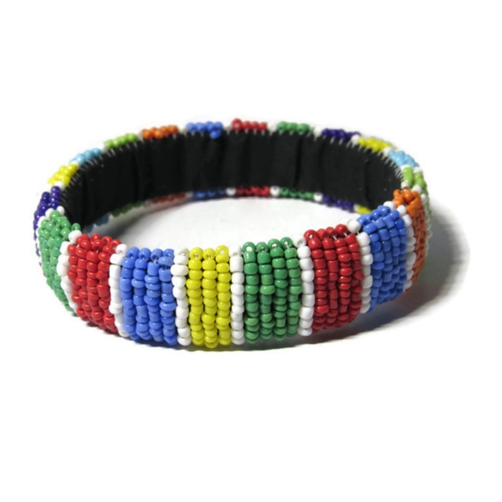Bangle Bracelet African Hand Beaded
